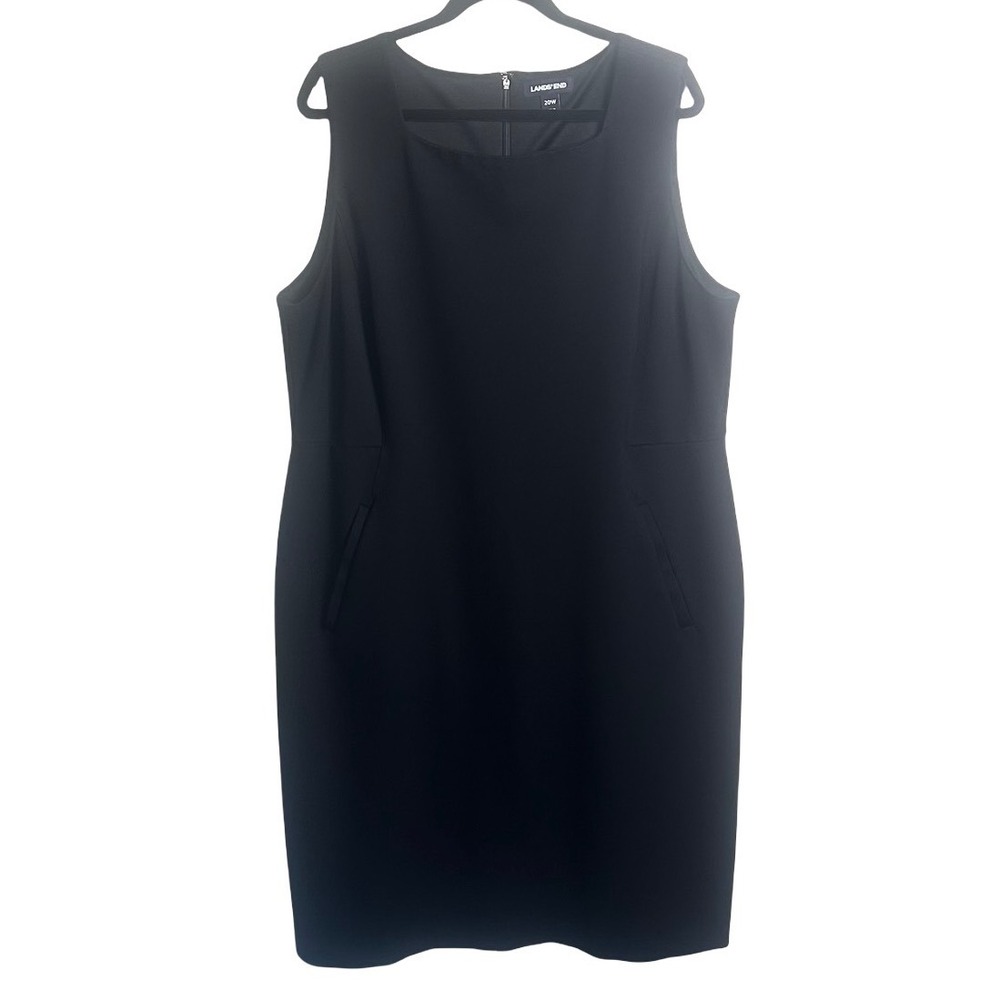 Lands End Sleeveless Square Neck‎ Ponte Sheath Dress Plus Size 20W Career Office